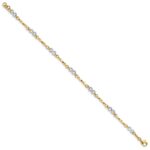 14K Two-tone Infinity Symbol and Twisted Fancy Bar Link 7.5 inch Bracelet - Image 2