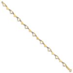 14k Diamond-cut Open and Polished Hearts 7.5 inch Bracelet - Image 2