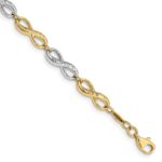 14K Two-tone Infinity Symbol Link 7.5 inch Bracelet
