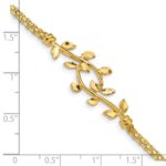 14K Polished Leaves and Bismark Chain 7 inch Bracelet - Image 3