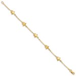 14K Brushed and Polished Puffed Stars 5-Station 7 inch Bracelet - Image 2