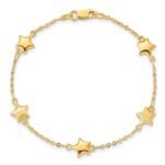 14K Brushed and Polished Puffed Stars 5-Station 7 inch Bracelet - Image 4