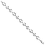 14k White Gold Polished Peace Sign 7.5 inch Bracelet - Image 2