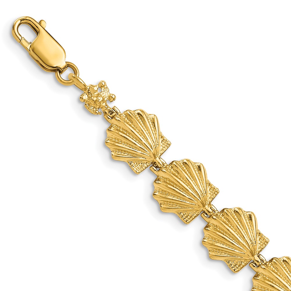 FB1678-7.25.jpg 14k Scallop Shell 7.25 inch Bracelet - Image 1