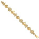 14K Polished Starfish/Shell/Clam Link 7.5 inch Bracelet - Image 2