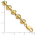 14k Polished Clam Shell 7 inch Bracelet - Image 3