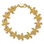 14k Puffed Textured Starfish Link 7.25 inch Bracelet - Image 4