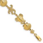 14K Polished Turtle/Shell/Starfish 7.5 inch Bracelet