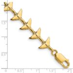 14k Polished Whale Tail 7 inch Bracelet - Image 3