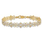 14k and White Rhodium Diamond-Cut Fancy 7.5 inch Bracelet - Image 4