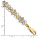 14k and White Rhodium Diamond-Cut Fancy 7.5 inch Bracelet - Image 3