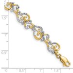 14K and White Rhodium Diamond-Cut Fancy Swirls 7.5 inch Bracelet - Image 3