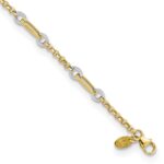 14K Two-tone Fancy Oval Link and Chain 7.25 inch Bracelet Plus 0.5 inch Extender