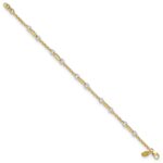 14K Two-tone Fancy Oval Link and Chain 7.25 inch Bracelet Plus 0.5 inch Extender - Image 2