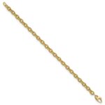 14k Polished and Textured Cable Link 7.5 inch Bracelet - Image 2