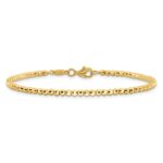 14K Polished and Diamond-cut Beaded 7.25 inch Bracelet - Image 3