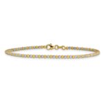 14K Two-tone Diamond-cut Beaded 7.5 inch Bracelet - Image 3
