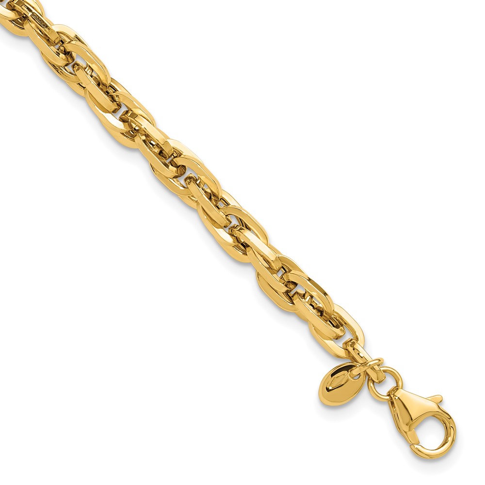 FB2002-7.5.jpg 14K Polished 5mm Fancy Rope Link 7.5 inch Bracelet - Image 1