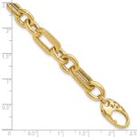 14K Polished and Textured 7.7mm Fancy Link 7.5 inch Bracelet - Image 5