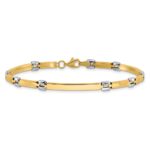 14K Two-tone Polished 4.5mm Fancy Link and Bar 7.5 inch Bracelet - Image 3