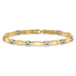 14K Two-tone Polished 4.8mm Fancy Link 7.5 inch Bracelet - Image 3