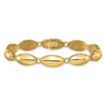 14k Polished 8.2mm Fancy Oval Link 7.5 inch Bracelet - Image 3