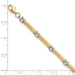 14K Two-tone Polished 3.5mm Fancy Twisted Bar Link 7.75 inch Bracelet - Image 4