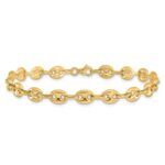 14K Polished 6.3mm Puffed Anchor/Mariner Link 7.75 inch Bracelet - Image 3