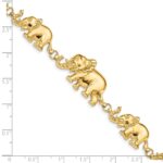 14k Polished Graduated Elephant 7 inch Bracelet - Image 3