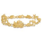 14k Polished Noahs Ark 7 inch Bracelet - Image 3