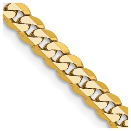 14K 3.9mm Flat Beveled Curb with Lobster Clasp Chain