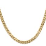 14K 5.75mm Flat Beveled Curb with Lobster Clasp Chain - Image 2