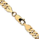 14K 6.25mm Flat Beveled Curb with Lobster Clasp Chain - Image 3