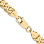 14K 7.25mm Flat Beveled Curb with Lobster Clasp Chain - Image 3