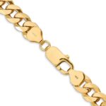14K 8mm Flat Beveled Curb with Lobster Clasp Chain - Image 3