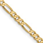 14K 2.75mm Flat Figaro with Lobster Clasp Chain