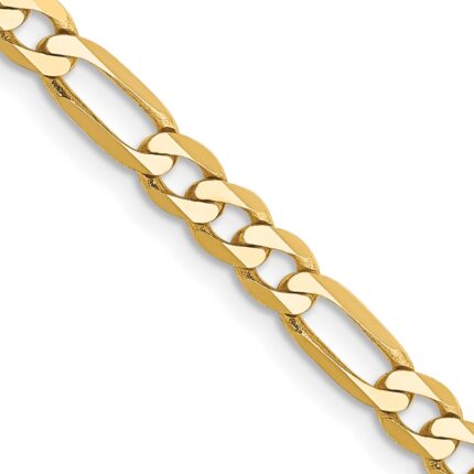 14K 4mm Flat Figaro with Lobster Clasp Chain