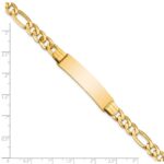 14k Polished Solid Chain/Solid Plate Figaro Link 38x10mm Plate 8 inch ID Bracelet - Image 3