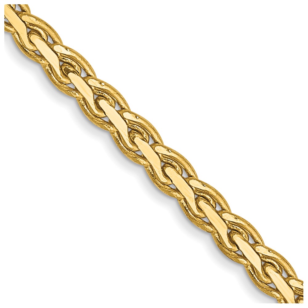 FW070.jpg 14K 2.4mm Flat Wheat with Lobster Clasp Chain - Image 1