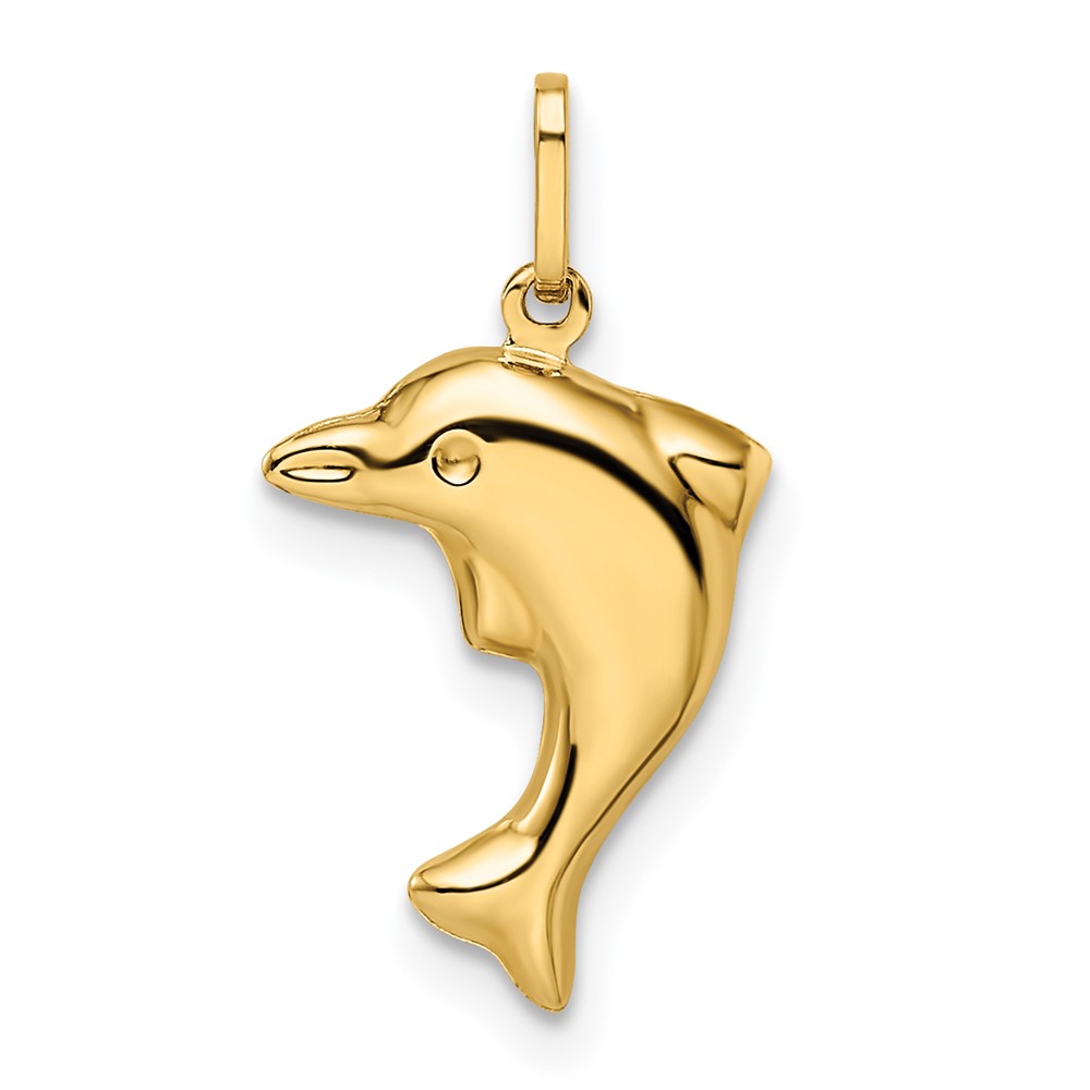 GK1091.jpg 14k Polished 3-D Dolphin Pendant - Image 1