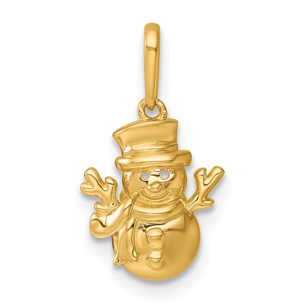 GK1196.jpg 14k Madi K Polished Snowman Childrens Charm / Pendant - Image 1
