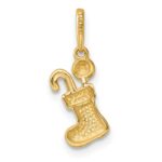 14k Madi K Polished Christmas Stocking with Candy Childrens Charm / Pendant - Image 3