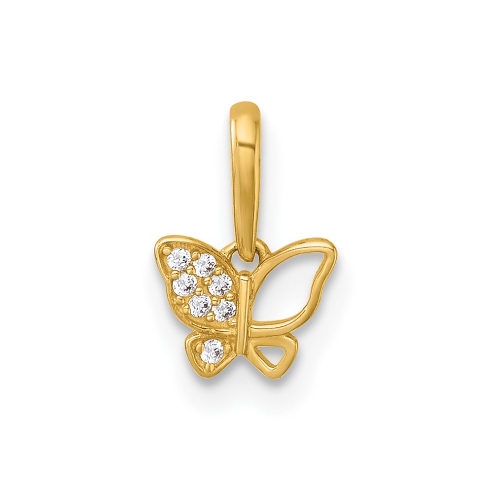 GK1199.jpg 14k Madi K Polished CZ Open Butterfly Childrens Charm / Pendant - Image 1
