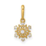 14k Madi K Polished CZ Snowflake Childrens Charm / Pendant