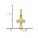 14k Madi K Polished and Twisted Fancy CZ Cross Childrens Charm / Pendant - Image 4