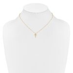 14k Madi K .01ct Diamond Cross Necklace - Image 4