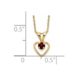 14k Madi K 3mm Garnet Heart Birthstone Necklace - Image 3