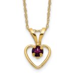 14k Madi K 3mm Rhodolite Garnet Heart Birthstone Necklace