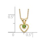 14k Madi K 3mm Peridot Heart Birthstone Necklace - Image 3
