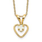 14k Madi K 3mm Opal Heart Necklace